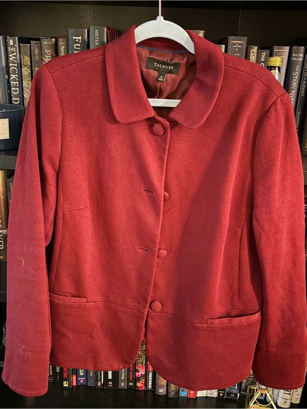 Talbots Women's Red Button-Front Work Jacket - Picture 2 of 4